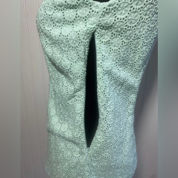 Boden Mint Green Eyelet Tank Top Lined Side Zipper Size 4R Preppy Romantic - Picture 6 of 15